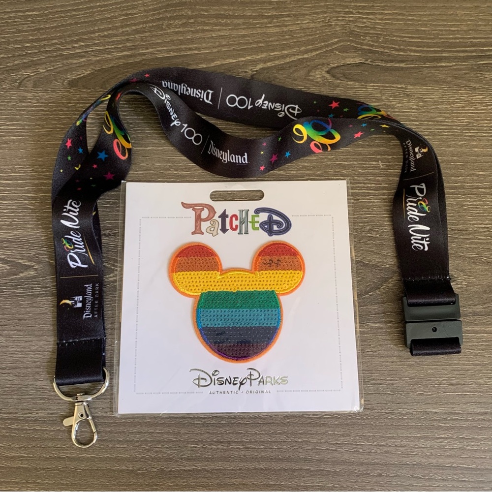 Disney Pride Nite Love Rainbow Patch Lanyard Set Lot Parks Patched